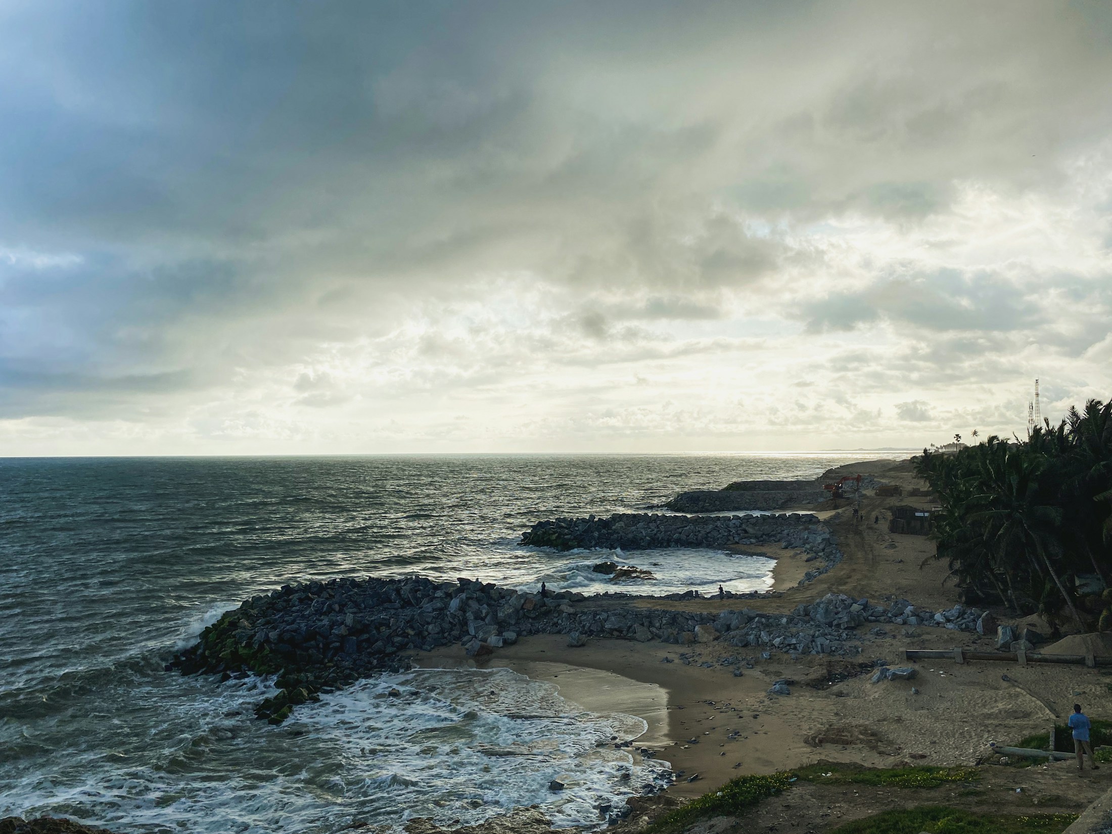 The Atlantic coastline viewed from Cape Coast Castle in Ghana
